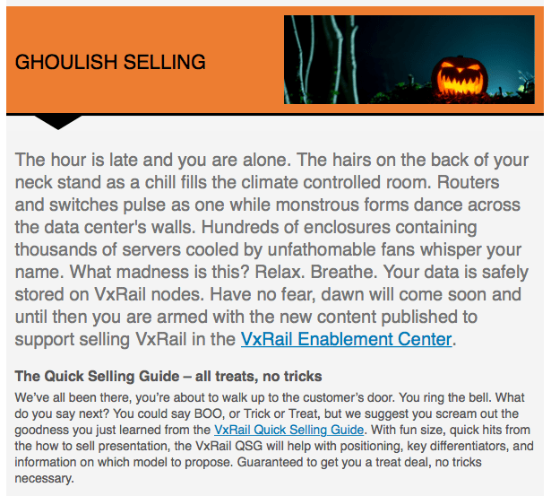 The hour is late, time for some ghoulish selling